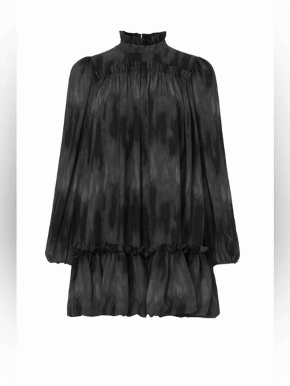 TOCCIN x RTR Black Ruffled High-Neck Bubble Dress